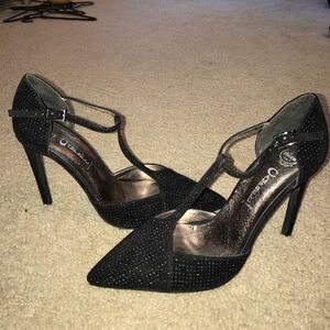 Jeffrey Campbell Black Heels with Silver Accents